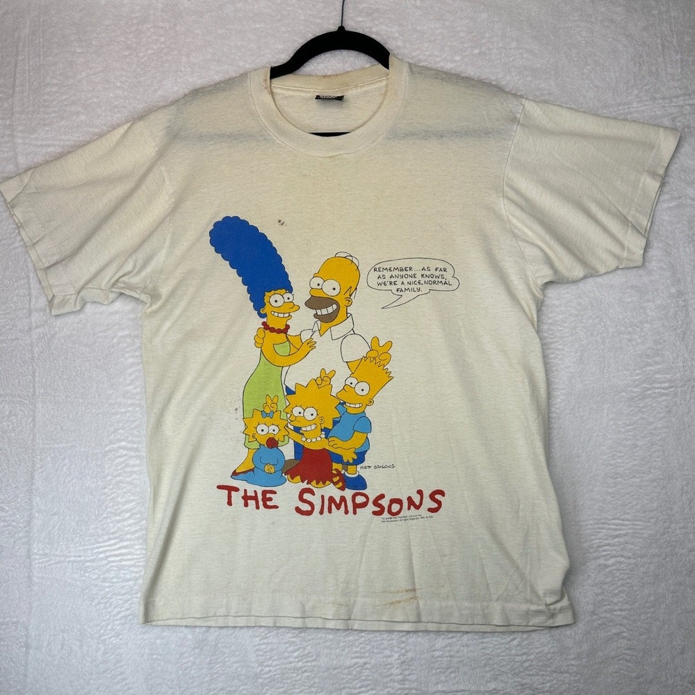 Screen Stars The Simpsons T-Shirt Unisex Large Vintage 1990 Graphic